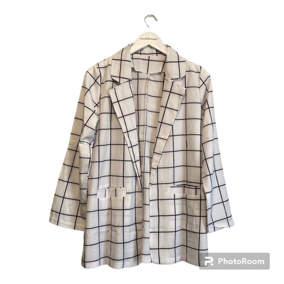 Womens Open black & White blazer/over coat | Size Small - Picture 1 of 9